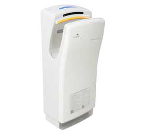 White touch free jet hand dryer with auto cut-off