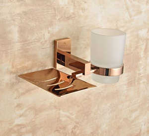 LAVAZZA ROSE GOLD SOAP DISH WITH TUMBLER HOLDER