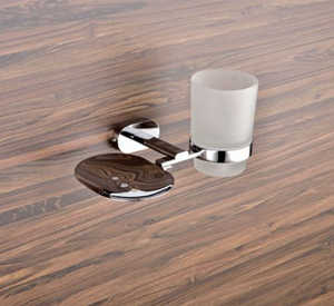MARVEL SILVER SOAP DISH WITH TUMBLER HOLDER