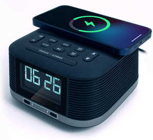 Bluetooth Speaker with Alarm Clock and Wireless Charging Function