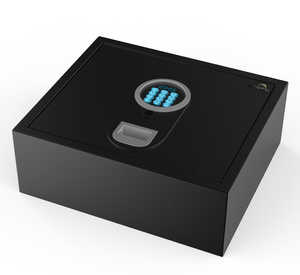 Black electric safe with top open 