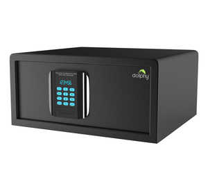 Black Hotel Safe Box With Spring Loaded Door 