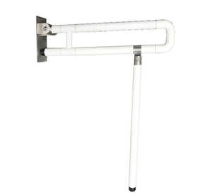 White moveable handicap grab bar tube coated 