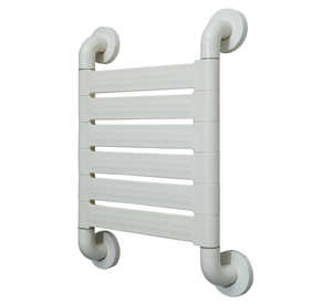 White handicap grab bar back support seat