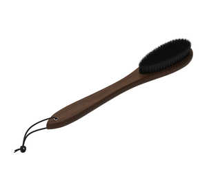 Cherry wood shoe brush with horn 