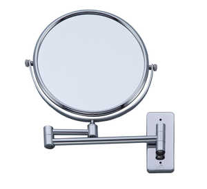 Wall-mounted magnifying mirror with glossy finish 