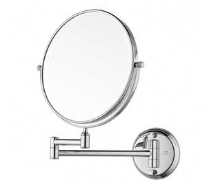 Silver Brass Magnifying Mirror Wall Mounted 