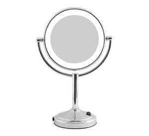 Silver Brass Round Magnifying Mirror 8 Inch 
