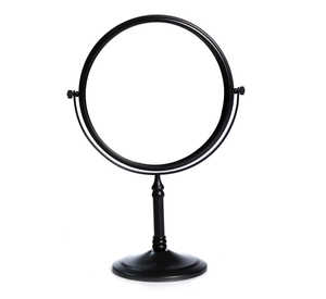 Stainless Steel Round Magnifying Mirror Black 8 Inch
