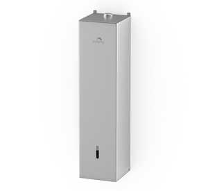 Silver glass paper dispenser with level window