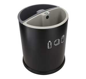 10 ltr Black Round Room Dustbins With Two Container 
