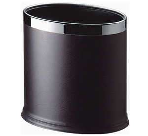 10L Oval Double Layer Black Dustbin