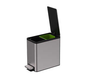 6L Stainless Steel Dustbin Foot Pedal Two Compartment