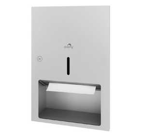 Silver Stainless Steel Recessed Panel With Paper Dispenser 
