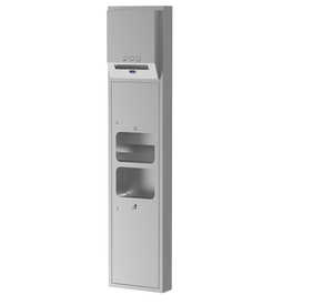Silver 3 in 1 Stainless Steel Surface Mount Panel With HRT Roll  Dispenser	
