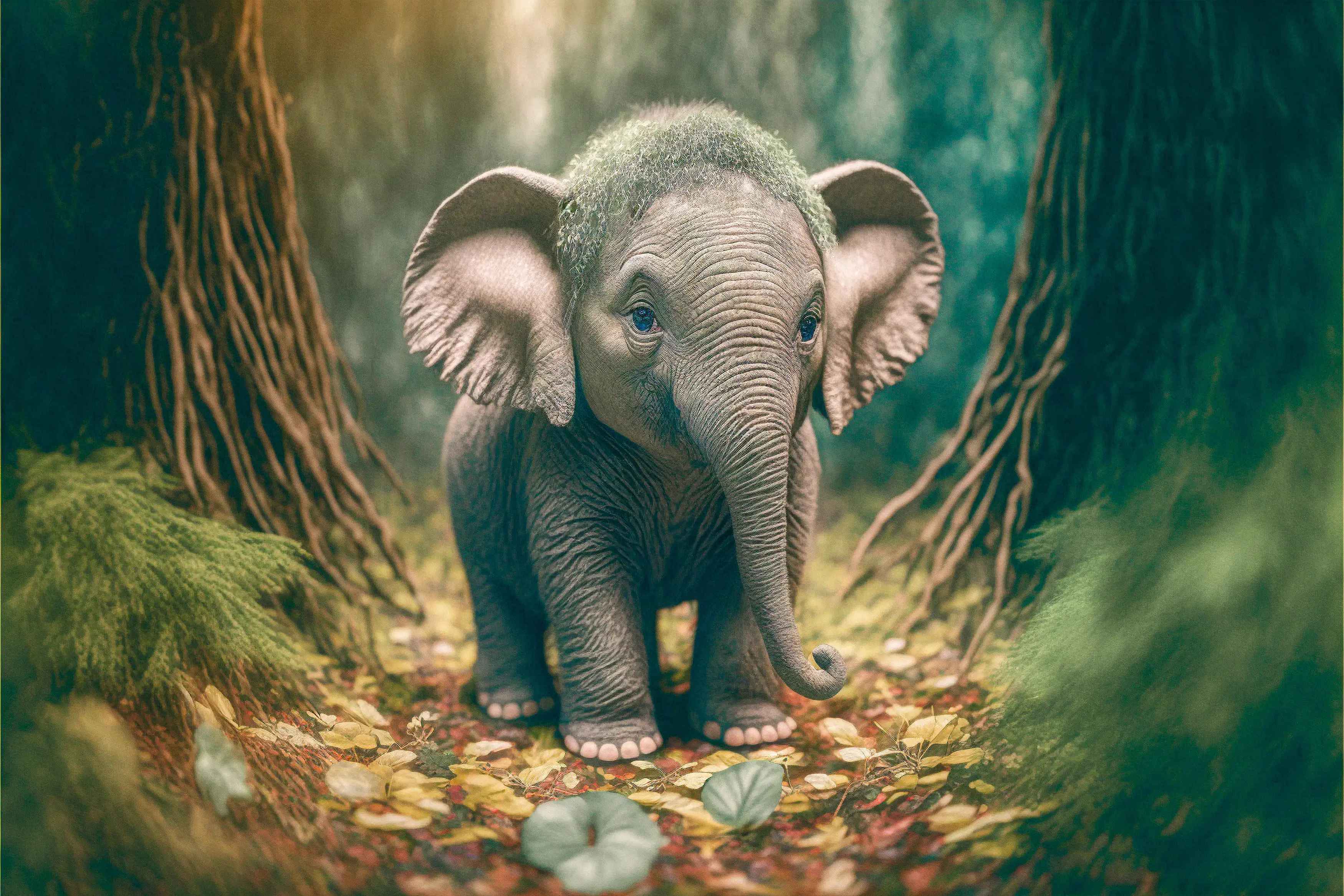 elephant across the culture, walk in the wild