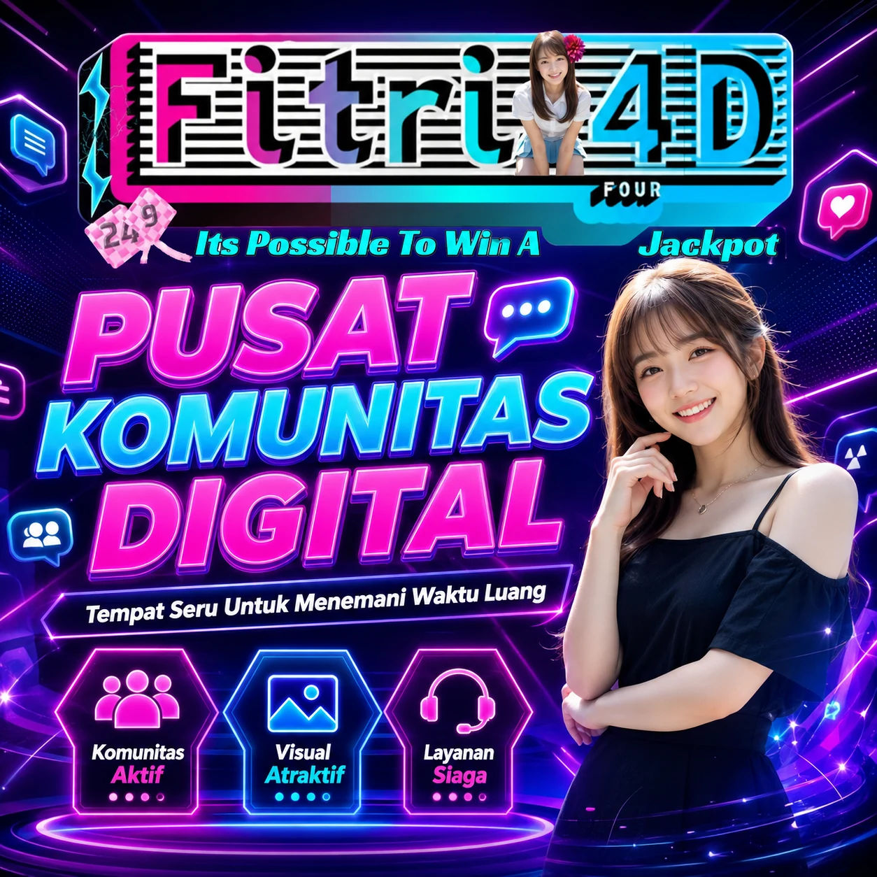 Thumbnail 1 of 3, Poster, FITRI4D Platform Cabang Togel 4D Modern dengan Akses Login Toto Macau designed and sold by FITRI4D.
