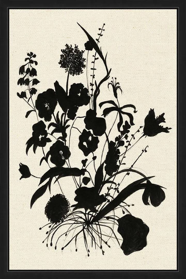 Picture of Silhouetted Wildflowers Wall Art Set