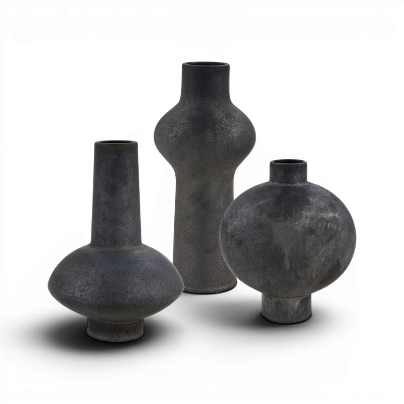 Picture of Charcoal Bloom Vase Set