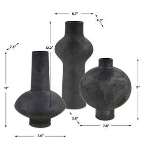 Picture of Charcoal Bloom Vase Set