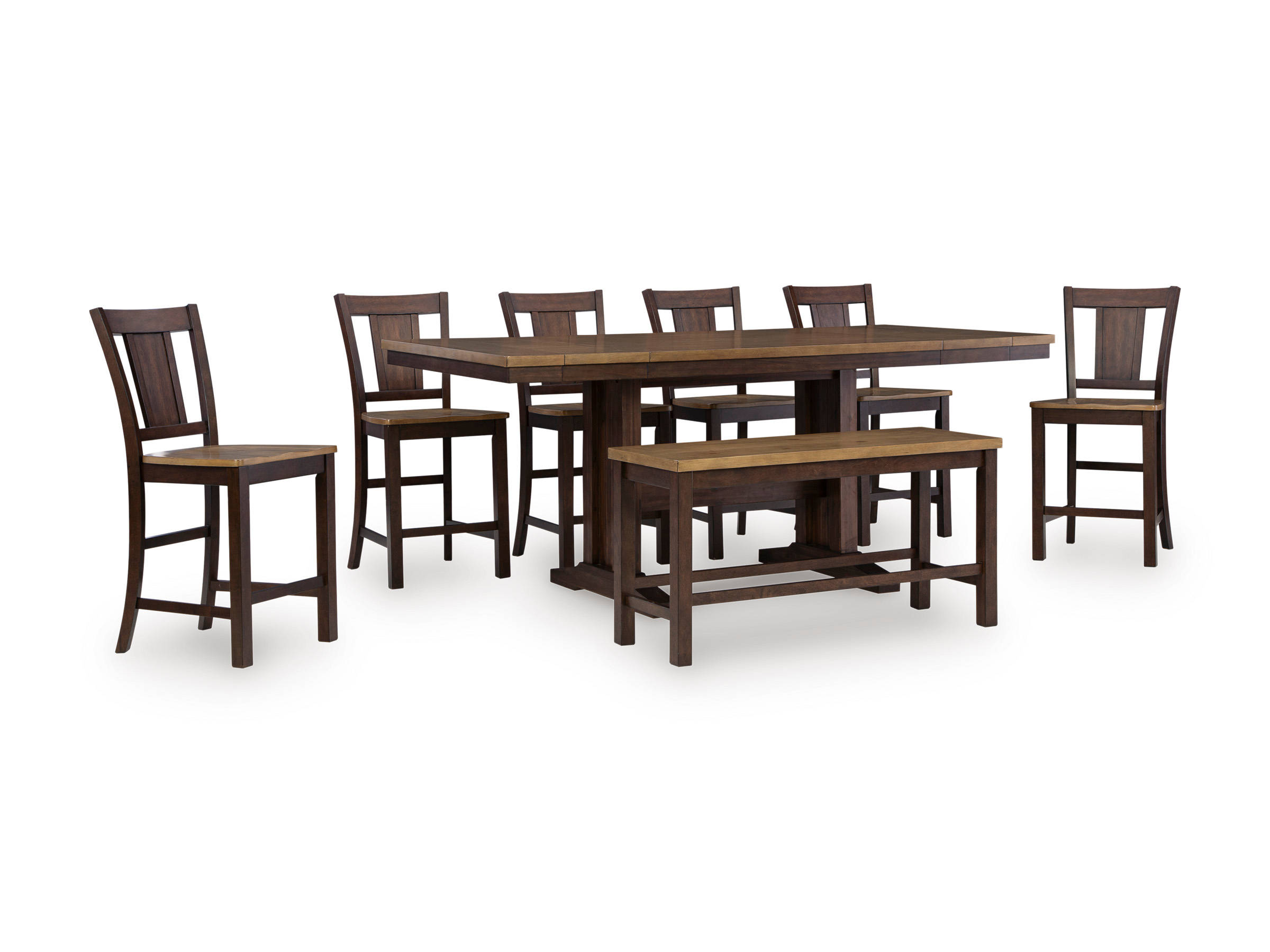Picture of Anixburg Counter Height Dining Table, 6 Stools & Bench