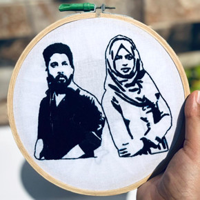 Portrait Embroidery for Bride and Groom Portrait Embroidery for Bride and Groom