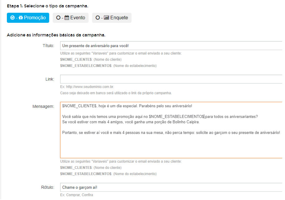 campanha de aniversário 3 passo 2