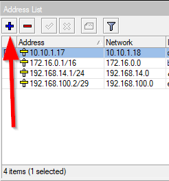 IPs em Addresses List - IP WAN estática