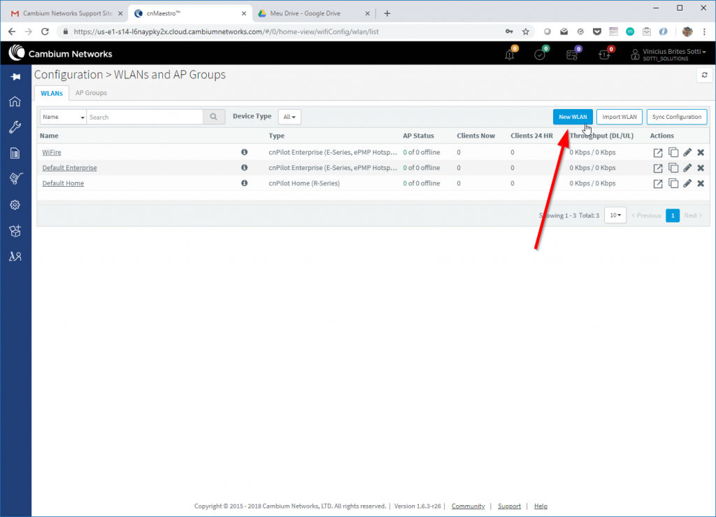 Criando a nova WLAN para o WiFire - Router Cambium