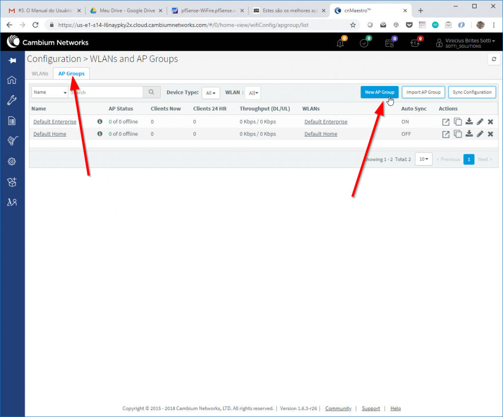 Criando AP Groups - Router Cambium