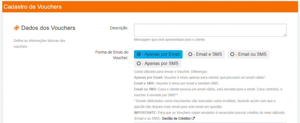 Configurando de Voucher