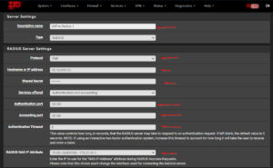 Configuração dos Servidores RADIUS