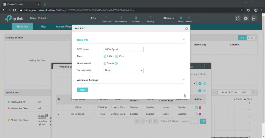 Omada Wireless Settings - SSID parte 1