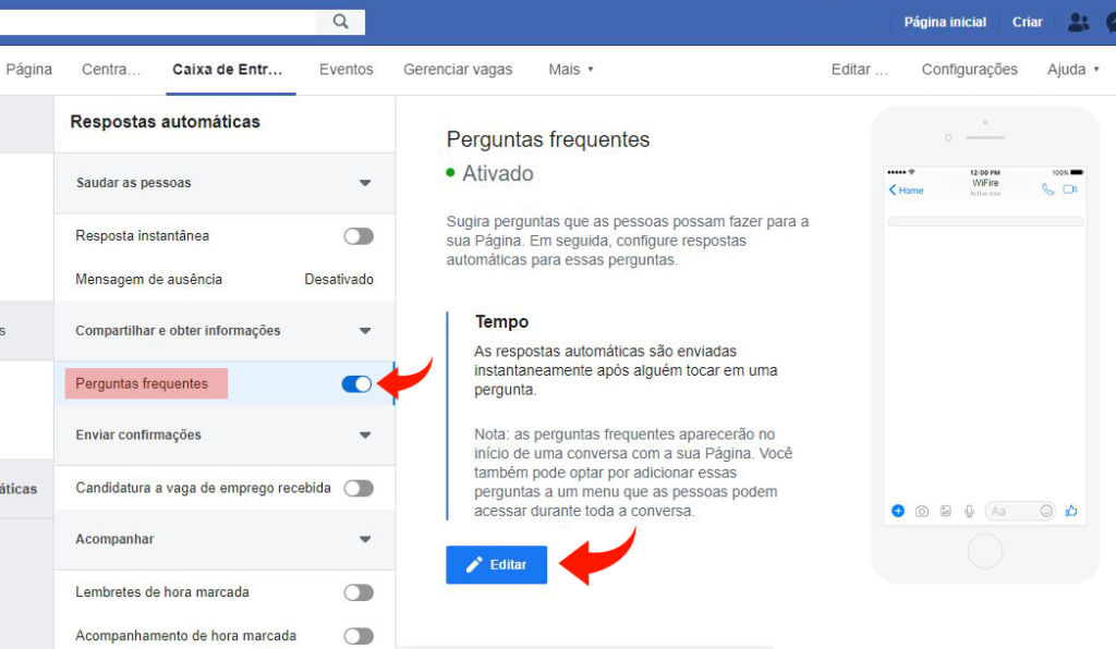 respostas automática facebook 4