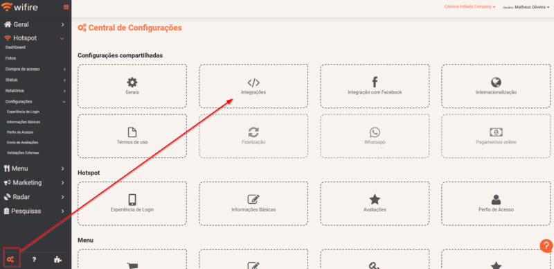 Passo 4 para integrar o WiFire com IXC Soft