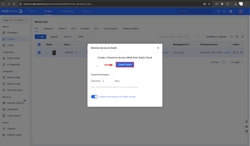 configurar Ruijie Reyee com WiFire Hotspot