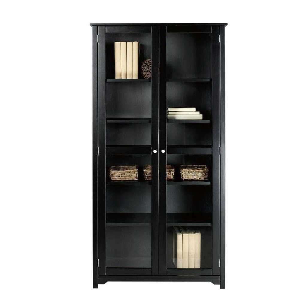 Featured Image of Black Bookcases With Doors