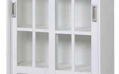 White Bookcases with Glass Doors