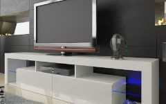 Milano White Tv Stands with Led Lights