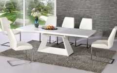White High Gloss Dining Tables 6 Chairs