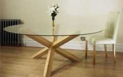 Round Glass and Oak Dining Tables