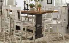Wyatt 7 Piece Dining Sets with Celler Teal Chairs