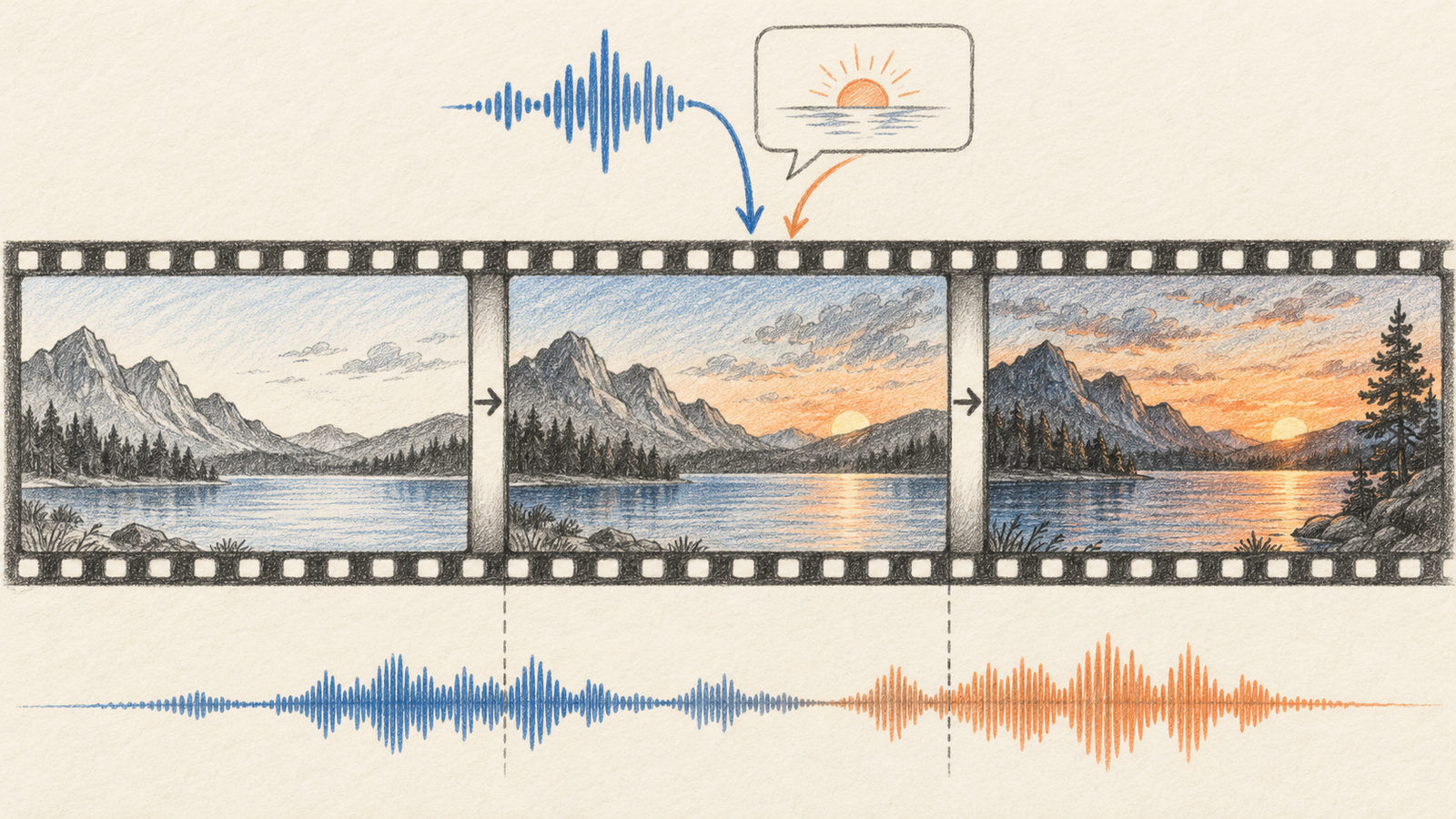 A video world changing as voice and image references arrive during generation