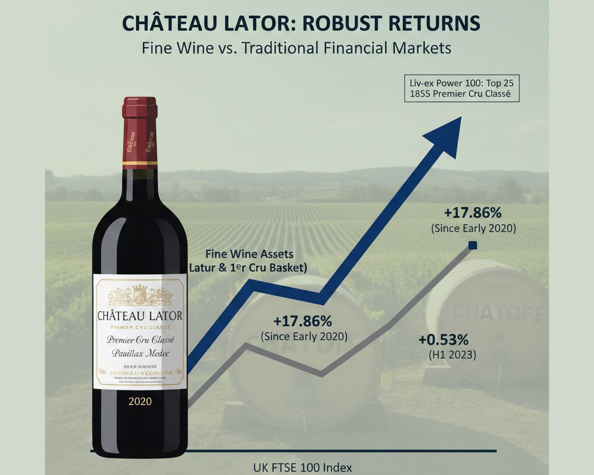 展示拉圖紅酒的穩健回報圖表