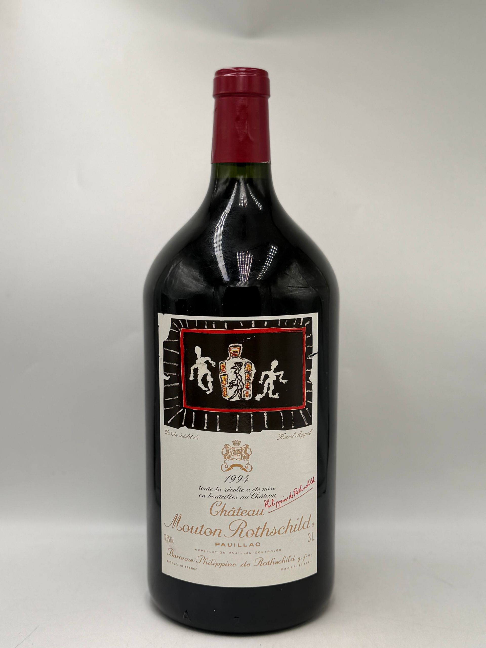 木桐 Mouton Rothschild Prooftag 防偽標籤與老年份實體鑑定示意圖