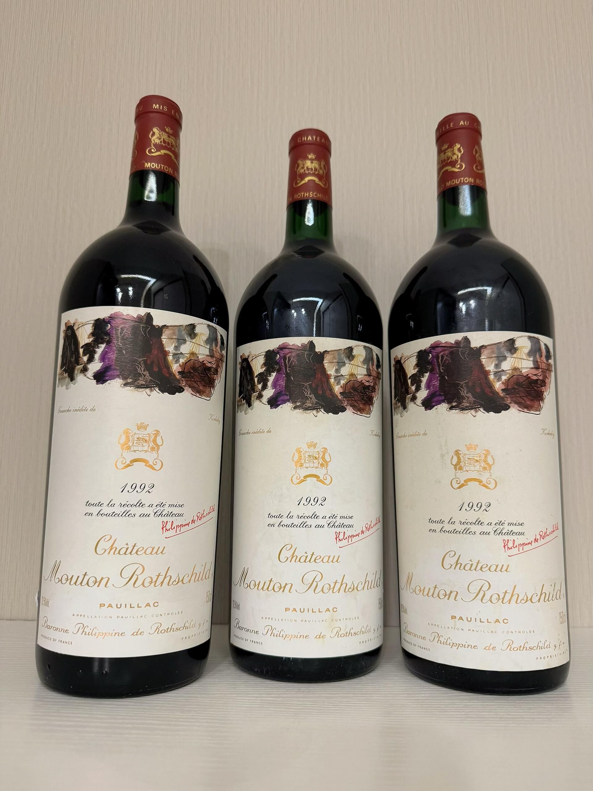木桐 Mouton Rothschild 大瓶裝與垂直年份收藏溢價示意圖