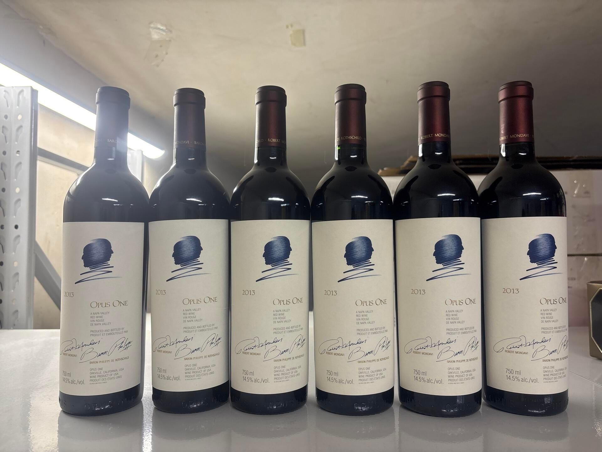 Opus One 2013 2016 2018 2019評分零售價與回收估價對照圖