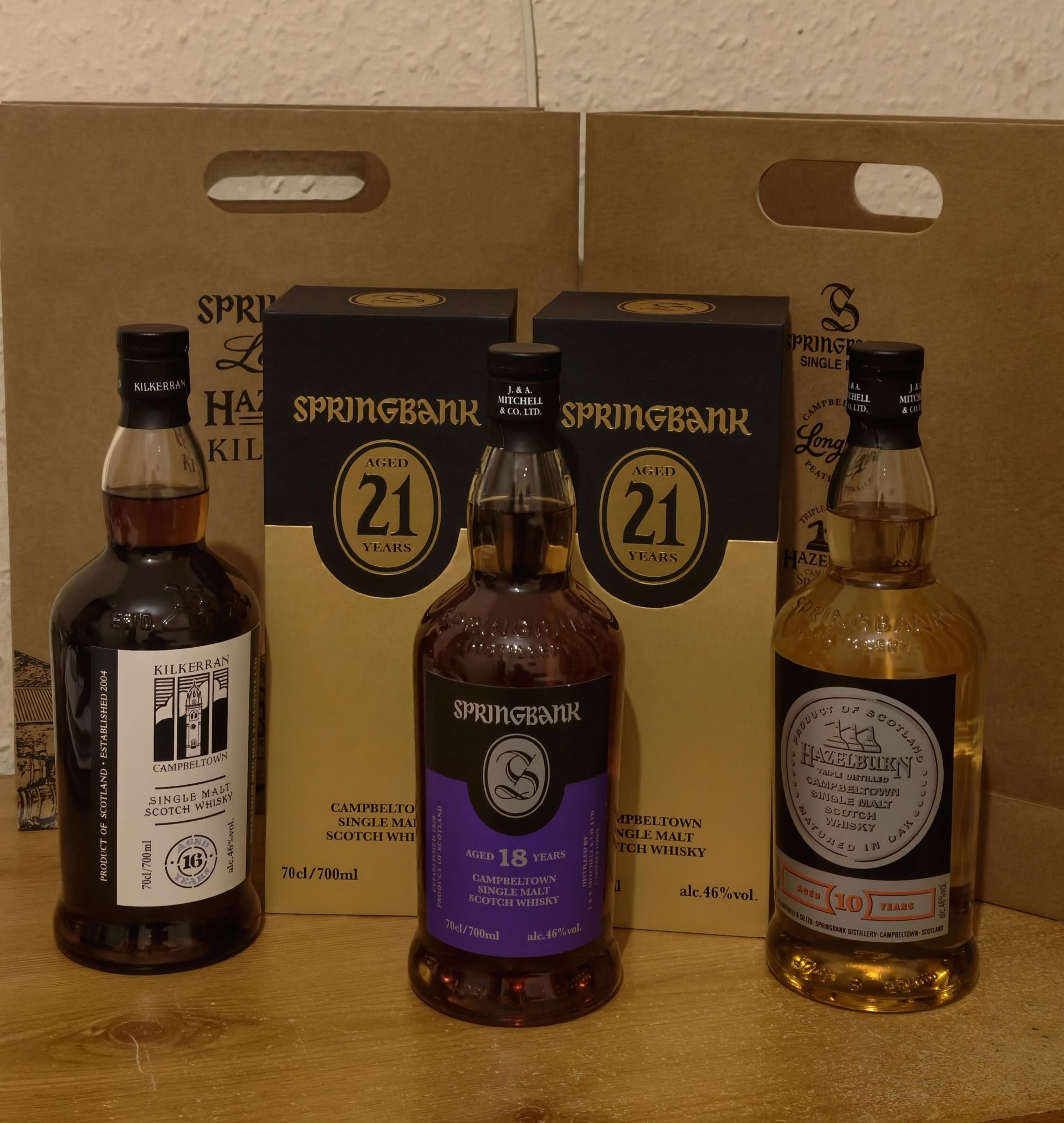 Springbank、Longrow與Hazelburn三個品牌的酒瓶與正標辨識對照