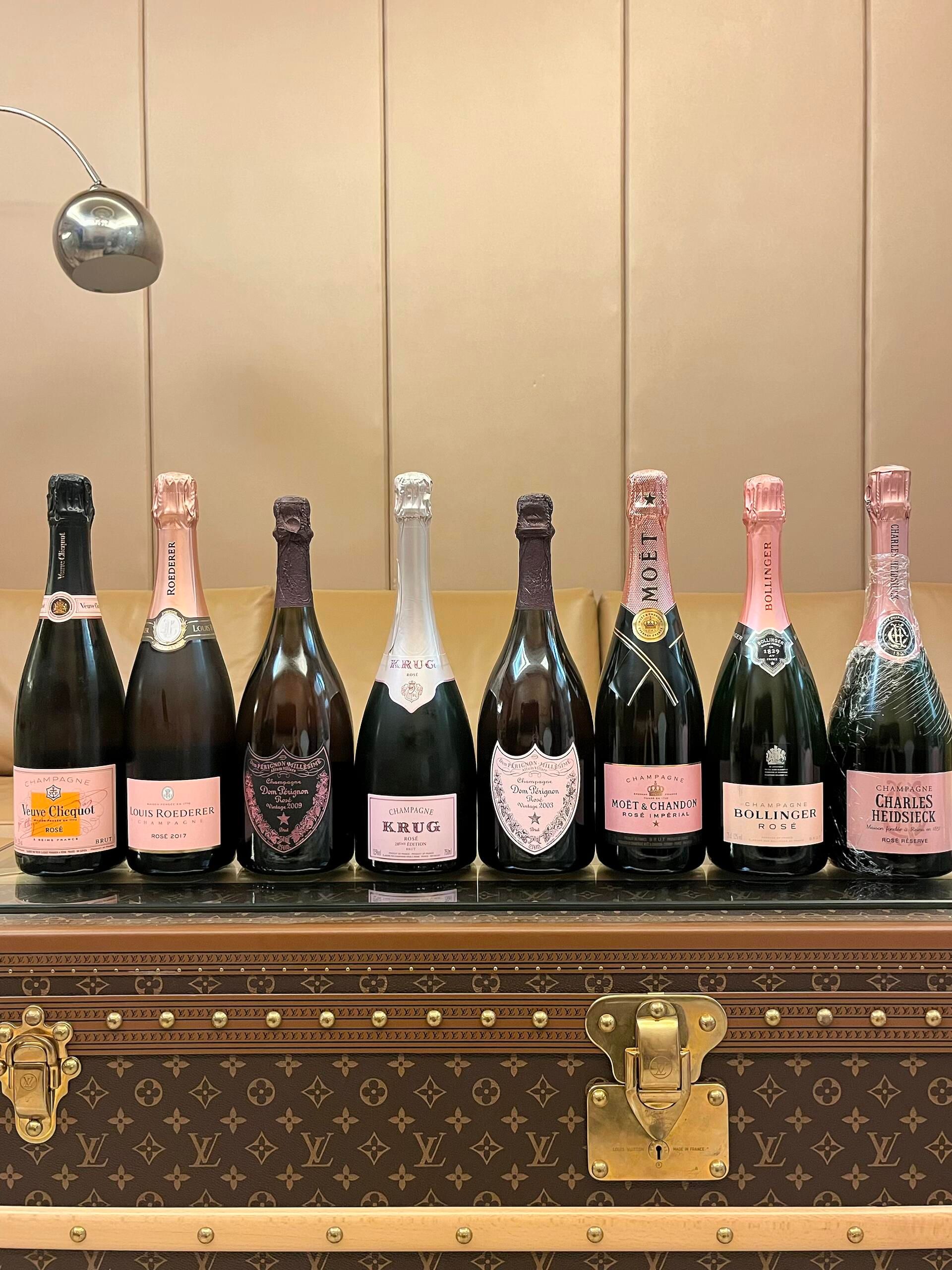 Dom Pérignon Krug Salon Cristal 香檳回收前液位封口酒標玻璃紙檢查示意圖