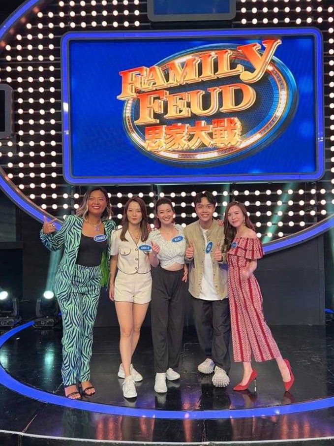 Family Feud game show TV appearance at TVB - MC Wini Mak